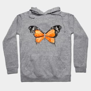 orange and black butterfly watercolor 3 Hoodie